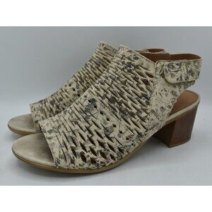 Remonte EU 41 US 9.5 Maryjane 70 Leather Perforated Metallic Heeled Sandals‎
